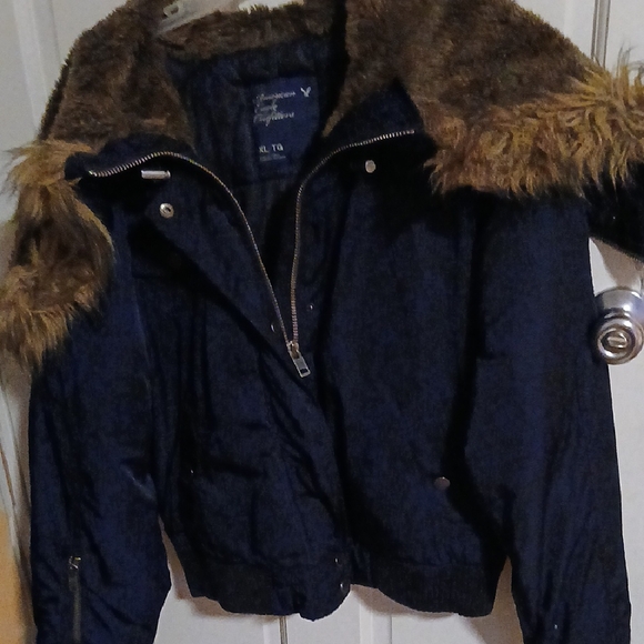 American Eagle Outfitters Brown Faux Fur Jacket - Picture 3 of 6